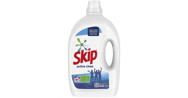 Skip Clean Skip Active Clean 85 пранета течен препарат за бяло и цветно пране - на ...