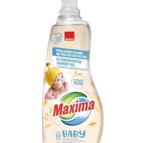 Концентриран гел за пране Sano - Maxima Baby Oat, 60 пранета, 1.5 l
